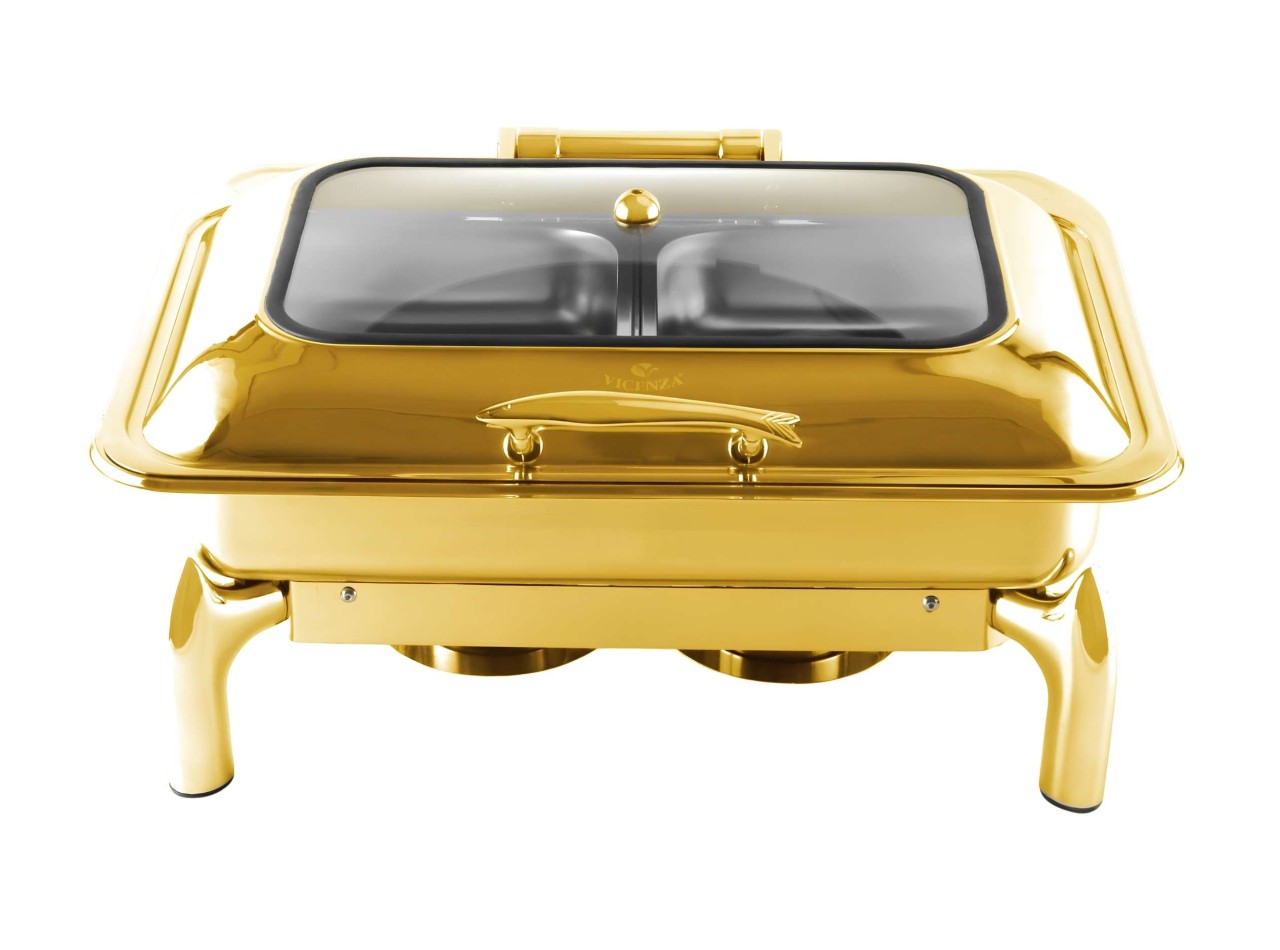 Vicenza Dania Hydraulic Chafing Dish 9L Gold VCF015-G